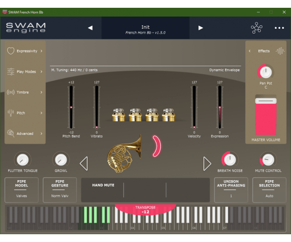Audio Modeling SWAM Solo Horns and Tubas