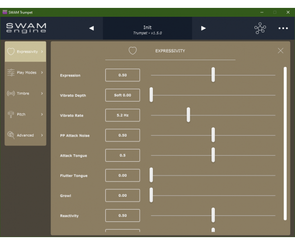 Audio Modeling SWAM Trumpets