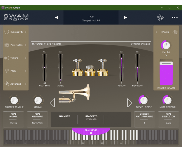 Audio Modeling SWAM Trumpets