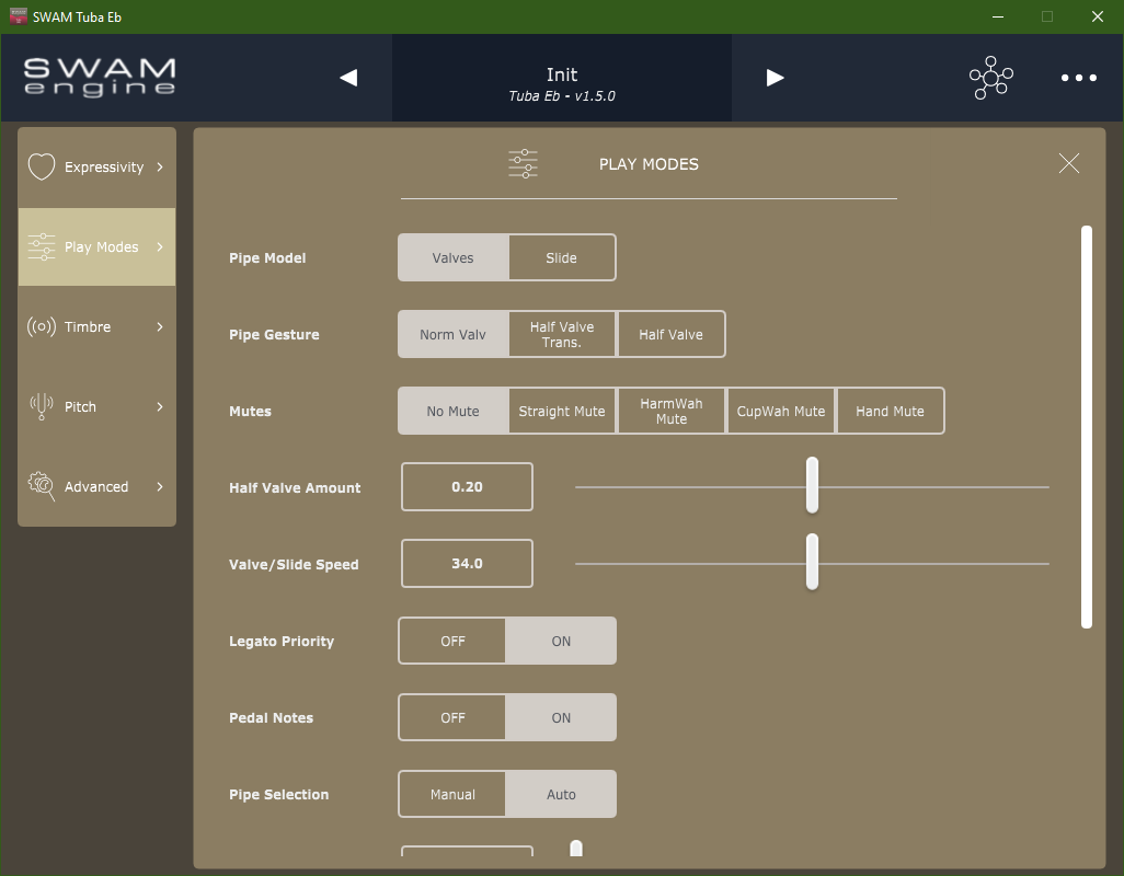 Audio Modeling SWAM Solo Horns and Tubas