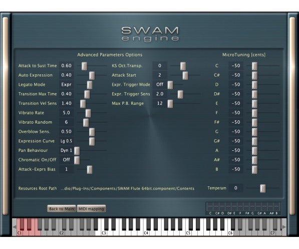 Audio Modeling SWAM Flutes