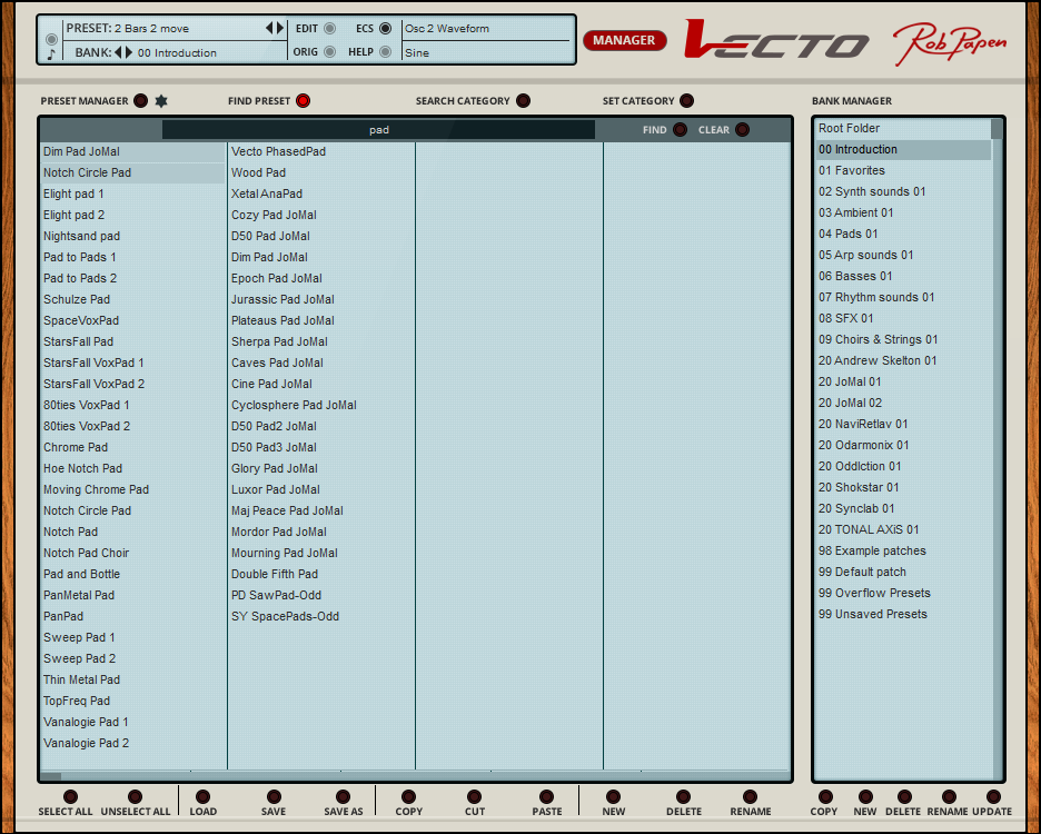 Rob Papen Vecto Preset Manager