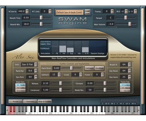 Audio Modeling SWAM Saxophones
