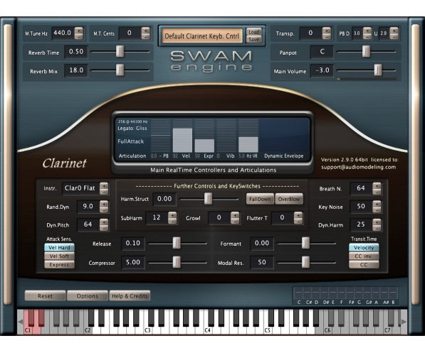 Audio Modeling SWAM Clarinets