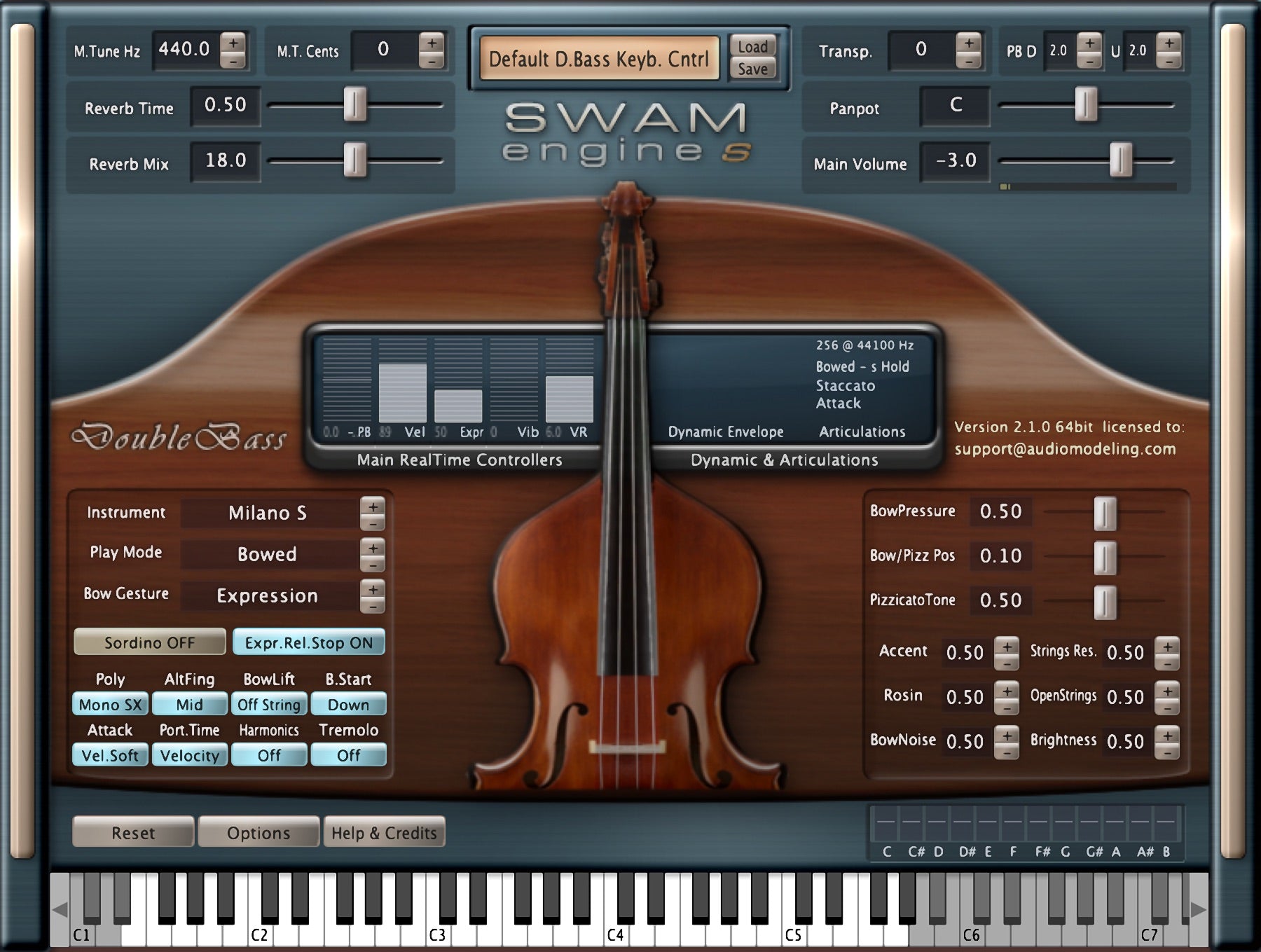 Audio Modeling SWAM Double Bass