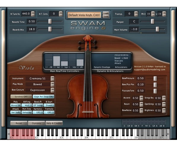 Audio Modeling SWAM Viola