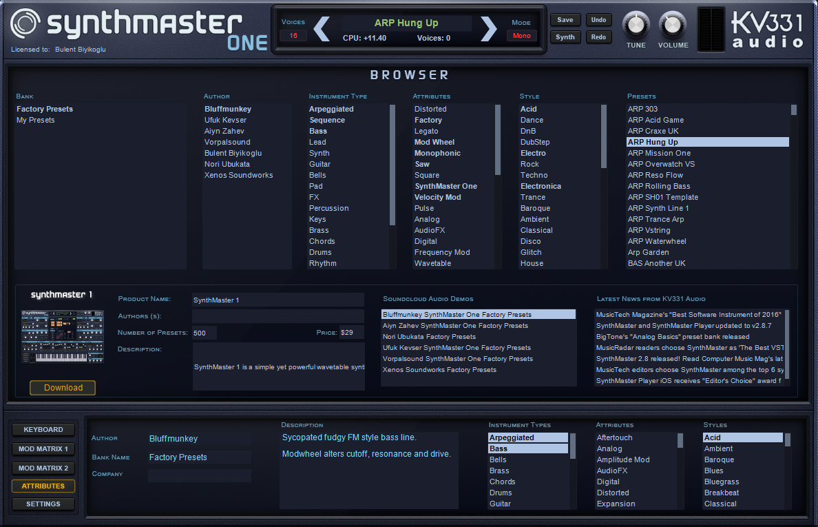 KV331 Audio SynthMaster One
