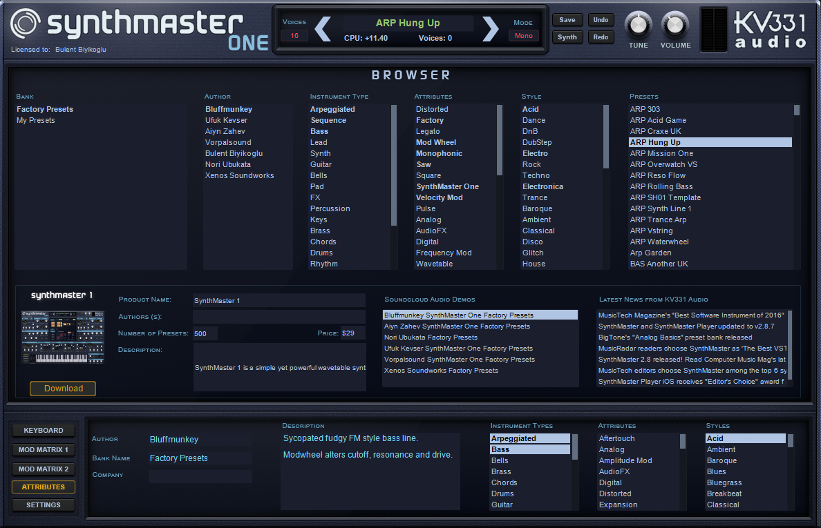 KV331 Audio SynthMaster One Crossgrade from SynthMaster Player