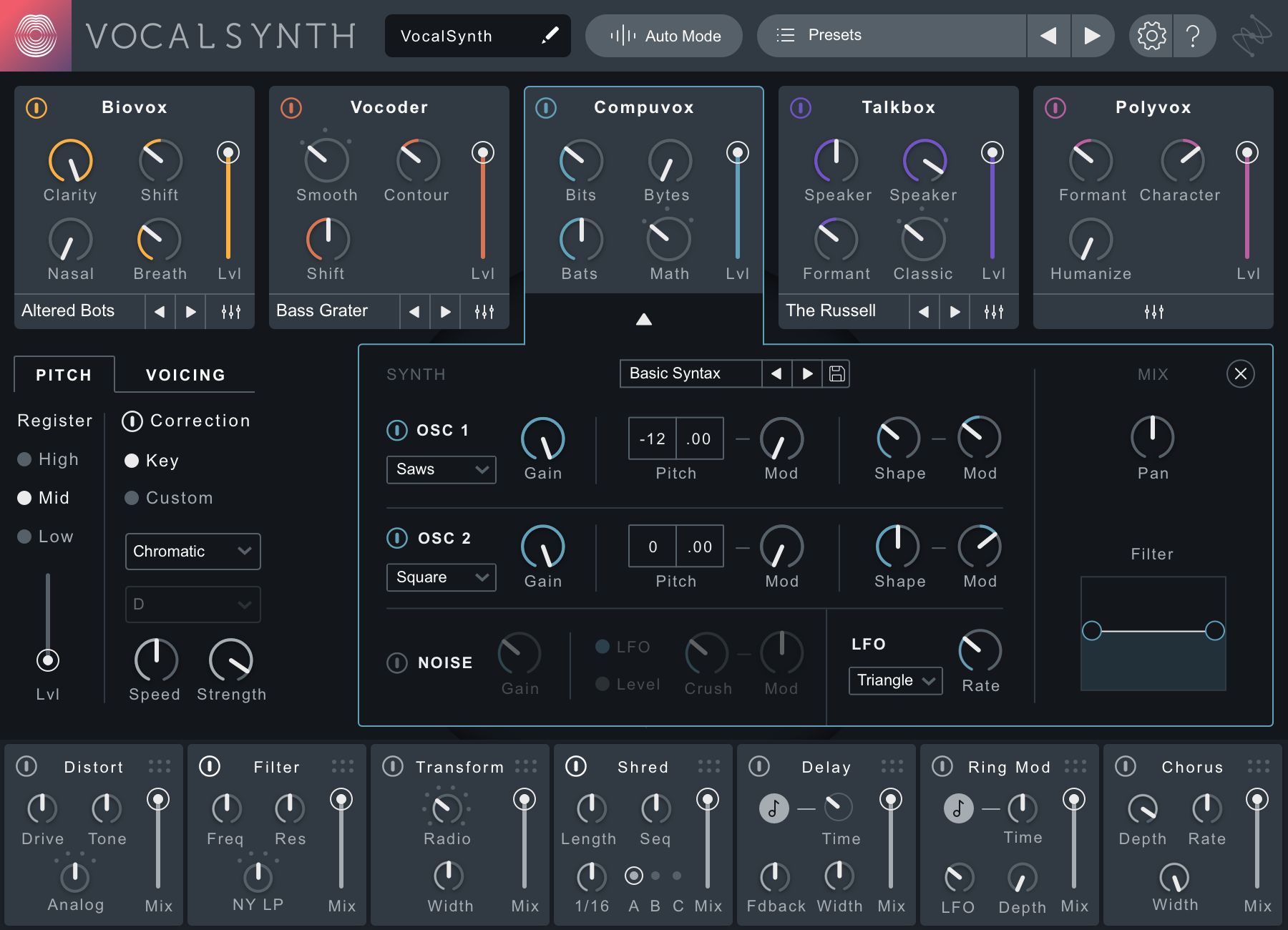 VocalSynth 2 Upgrade from Music Production Suite