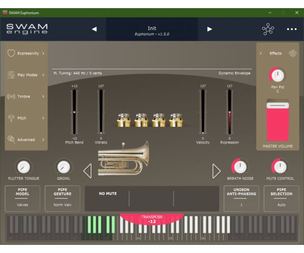 Audio Modeling SWAM Solo Horns and Tubas