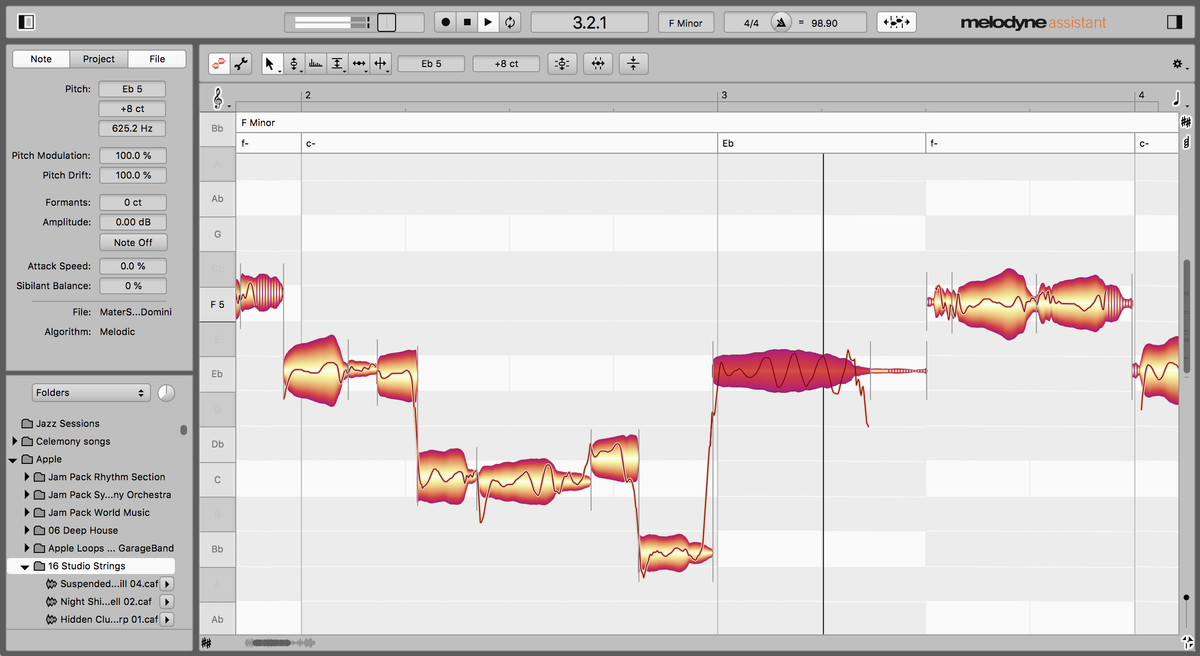 Celemony Melodyne Assistant 5 interface
