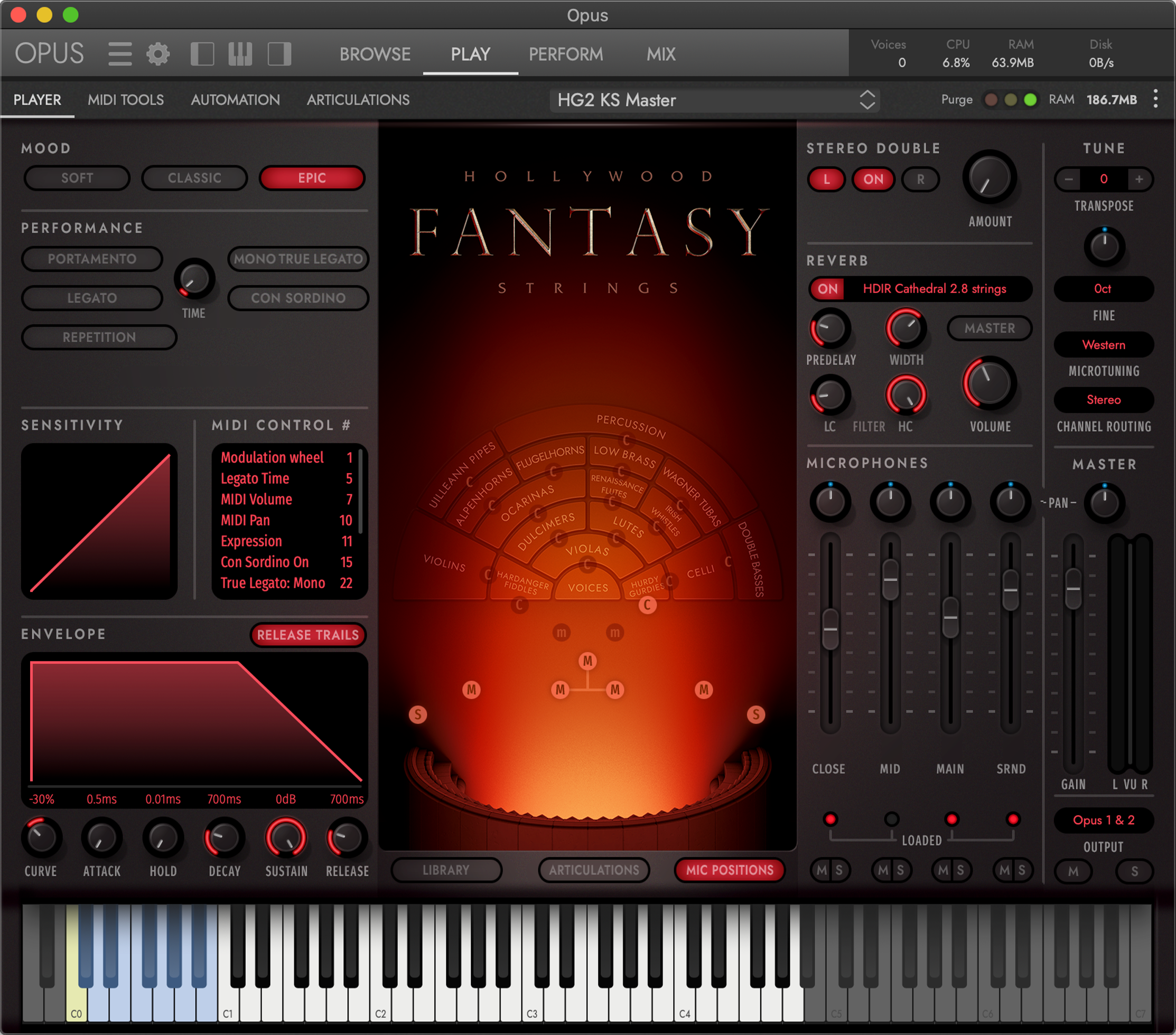 EastWest Hollywood Fantasy Strings Interface